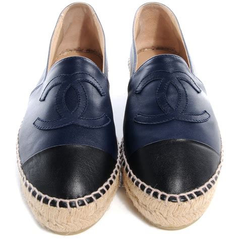 chanel espadrilles navy and black|shop Chanel espadrilles online.